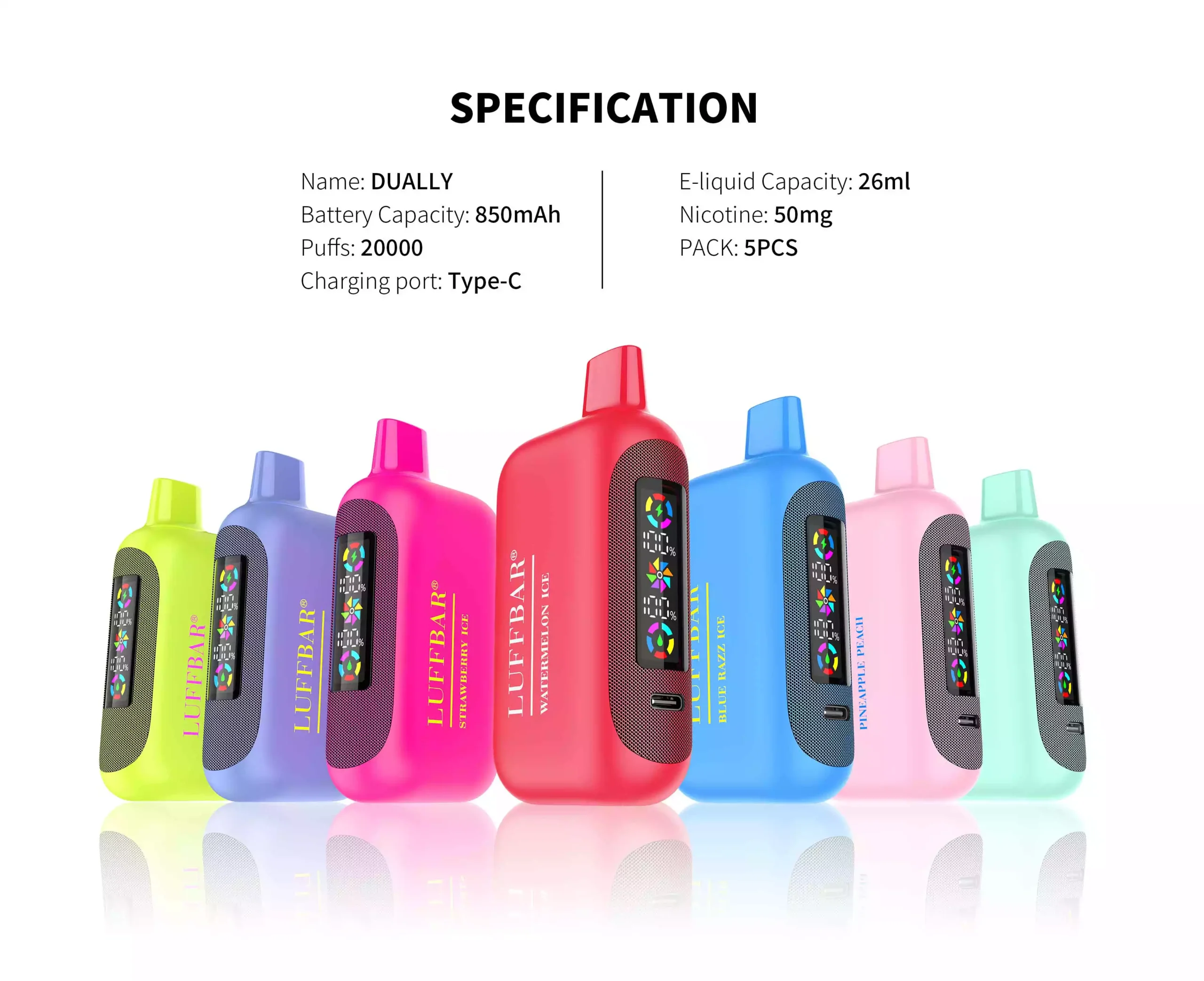 LuffBar Dually 20000 Puffs Wholesale Disposable Vape Rechargeable Buy Bulk 5% Nicotine 850 mAh 18 Flavors 2024 New (18)