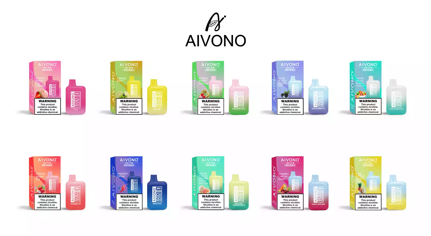 2025 New AIVONO Mini Boxx 600 Puffs Disposable Vape Pod Wholesale Direct from Factory Offering Multiple Flavor Options Nicotine 0% 2% 5% (13)